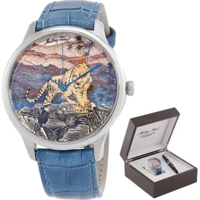 Mathey-Tissot Edmond Limited Edition Handcrafted 3D Tiger Multicolor Dial Automatic H1886TA Men's Watch With Gift Set