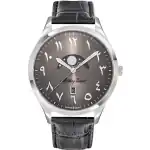 Mathey-Tissot Urban Moon Leather Strap Black Arabic Dial Quartz H411ALAN Men's Watch