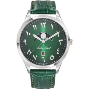 Mathey-Tissot Urban Moon Leather Strap Green Arabic Dial Quartz H411ALPEV Men's Watch