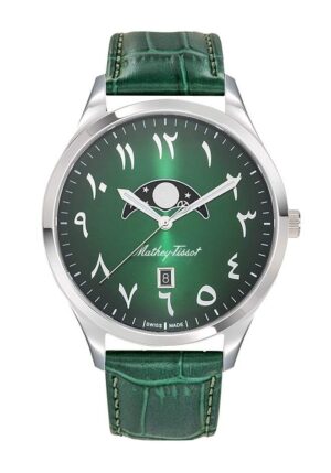 Mathey-Tissot Urban Moon Leather Strap Green Arabic Dial Quartz H411ALPEV Men's Watch