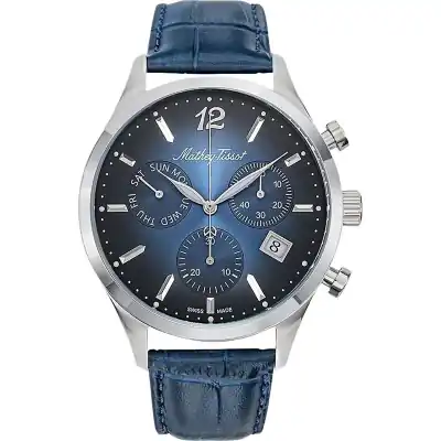 Mathey-Tissot Urban Chrono Leather Strap Blue Dial Quartz H411CHALBU Men's Watch Mathey-Tissot Urban Chrono Leather Strap Blue Dial Quartz H411CHALBU Men's Watch