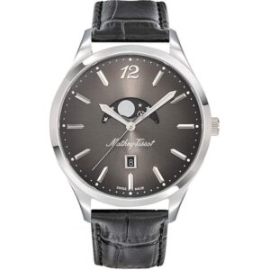 Mathey-Tissot Urban Moon Leather Strap Black Dial Quartz H411LAN Men's Watch