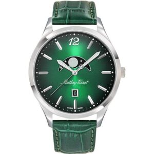 Mathey-Tissot Urban Moon Leather Strap Green Dial Quartz H411LAVM Men's Watch