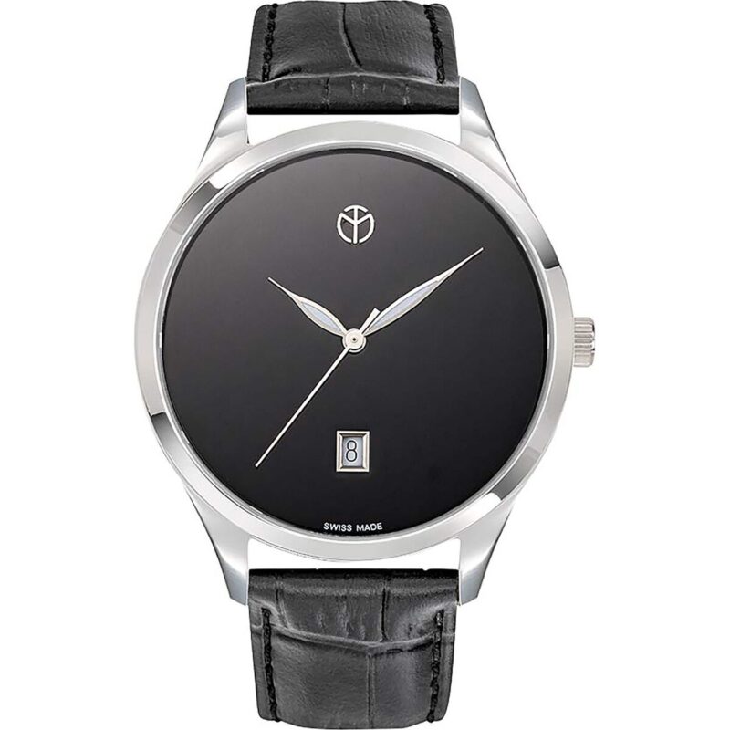 Mathey-Tissot Urban Leather Strap Black Dial Quartz H411NM Men's Watch