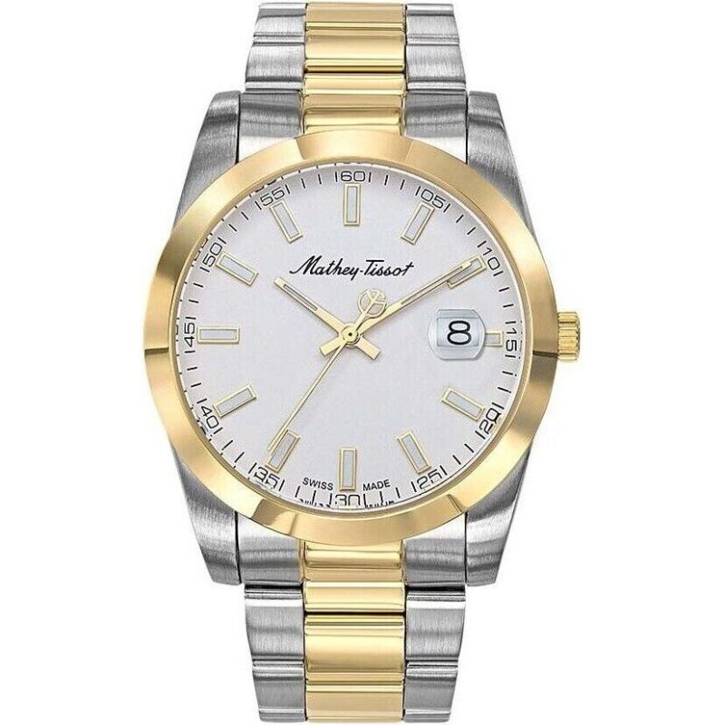 Mathey-Tissot Mathy I Two Tone Stainless Steel White Dial Quartz H450BI Men's Watch Mathey-Tissot Mathy I Two Tone Stainless Steel White Dial Quartz H450BI Men's Watch