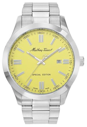 Mathey-Tissot Mathy I Jumbo Special Edition Stainless Steel Yellow Dial Quartz H455J Men's Watch
