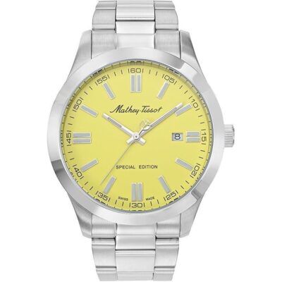 Mathey-Tissot Mathy I Jumbo Special Edition Stainless Steel Yellow Dial Quartz H455J Men's Watch