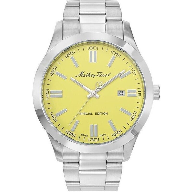 Mathey-Tissot Mathy I Jumbo Special Edition Stainless Steel Yellow Dial Quartz H455J Men's Watch Mathey-Tissot Mathy I Jumbo Special Edition Stainless Steel Yellow Dial Quartz H455J Men's Watch