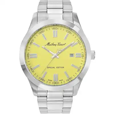 Mathey-Tissot Mathy I Jumbo Special Edition Stainless Steel Yellow Dial Quartz H455J Men's Watch