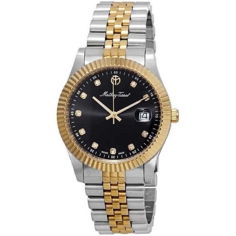 Mathey-Tissot Mathy II Two Tone Stainless Steel Black Dial Quartz H710BN Men's Watch Mathey-Tissot Mathy II Two Tone Stainless Steel Black Dial Quartz H710BN Men's Watch