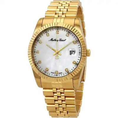 Mathey-Tissot Mathy II Gold Tone Stainless Steel Mother Of Pearl Dial Quartz H710PI Men's Watch