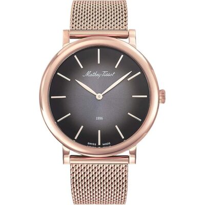 Mathey-Tissot Monsoon Rose Gold Tone Stainless Steel Black Dial Quartz H7916PN Men's Watch