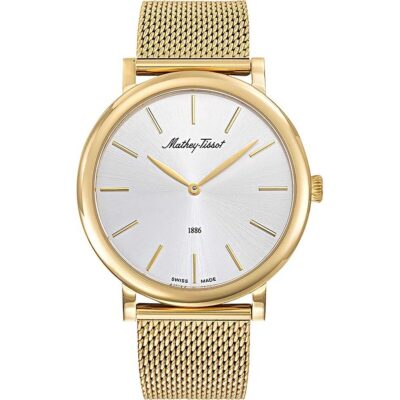 Mathey-Tissot Monsoon Gold Tone Stainless Steel Silver Dial Quartz H7916PYS Men's Watch