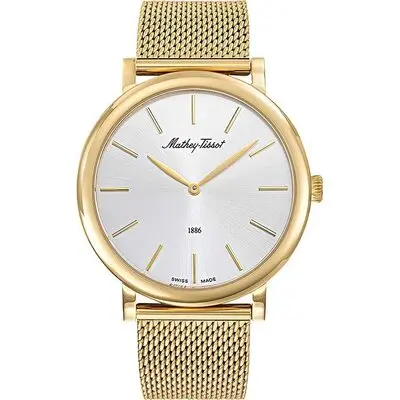 Mathey-Tissot Monsoon Gold Tone Stainless Steel Silver Dial Quartz H7916PYS Men's Watch