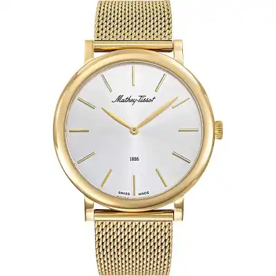 Mathey-Tissot Monsoon Gold Tone Stainless Steel Silver Dial Quartz H7916PYS Men's Watch