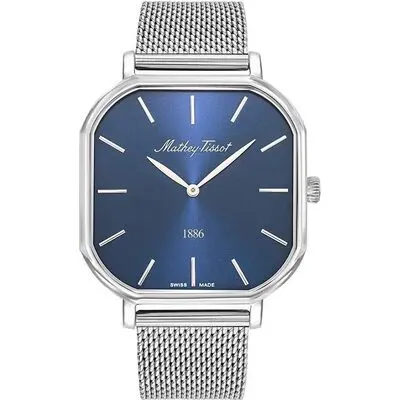 Mathey-Tissot Monsoon Square Stainless Steel Blue Dial Quartz H7917ABU Men's Watch