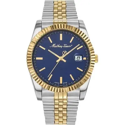 Mathey-Tissot Mathy III Two Tone Stainless Steel Blue Dial Quartz H810BBU Men's Watch