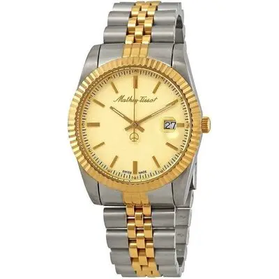 Mathey-Tissot Mathy III Two Tone Stainless Steel Gold Dial Quartz H810BDI Men's Watch