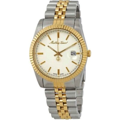 Mathey-Tissot Mathy III Two Tone Stainless Steel White Dial Quartz H810BI Men's Watch