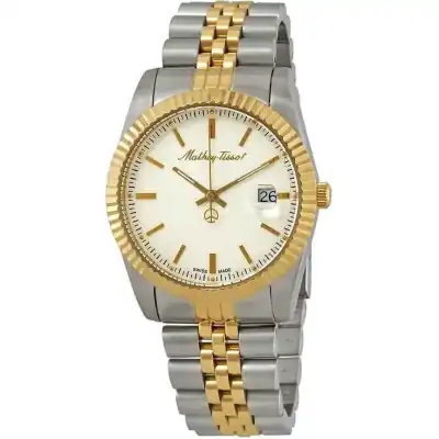 Mathey-Tissot Mathy III Two Tone Stainless Steel White Dial Quartz H810BI Men's Watch