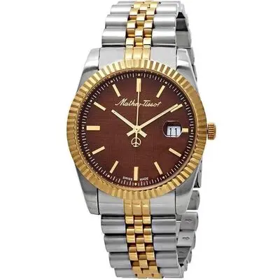 Mathey-Tissot Rolly III Two Tone Stainless Steel Brown Dial Quartz H810BM Men's Watch
