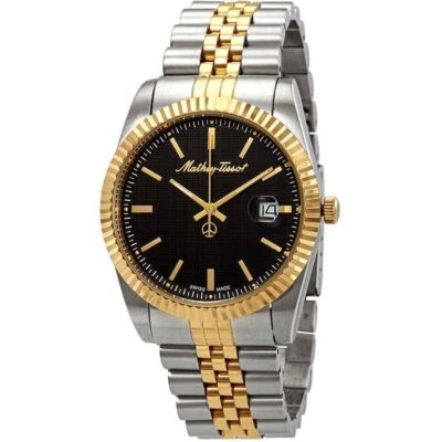 Mathey-Tissot Mathy III Two Tone Stainless Steel Black Dial Quartz H810BN Men's Watch