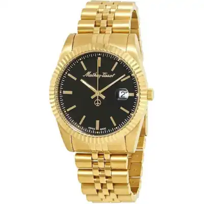 Mathey-Tissot Mathy III Gold Tone Stainless Steel Black Dial Quartz H810PN Men's Watch