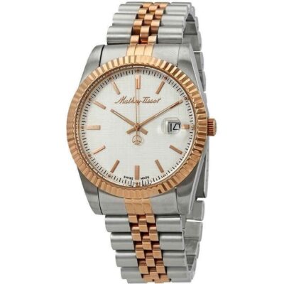 Mathey-Tissot Mathy III Two Tone Stainless Steel White Dial Quartz H810RA Men's Watch