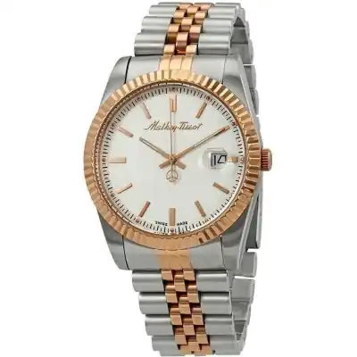 Mathey-Tissot Mathy III Two Tone Stainless Steel White Dial Quartz H810RA Men's Watch