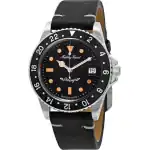 Mathey-Tissot Mathy Vintage Automatic Leather Strap Black Dial H900ATLN 100M Men's Watch