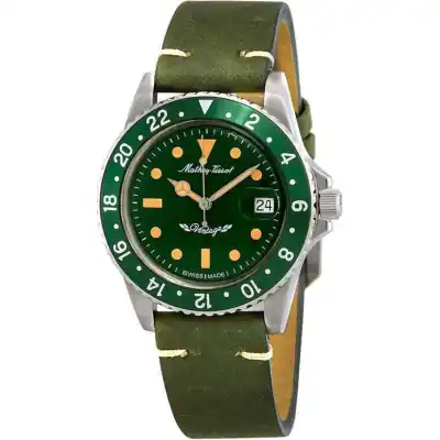 Mathey-Tissot Mathy Vintage Automatic Leather Strap Green Dial H900ATLV Men's Watch