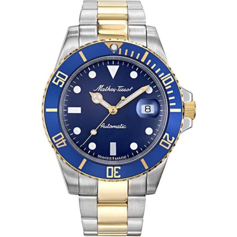Mathey-Tissot Mathy Vintage Automatic Two Tone Stainless Steel Blue Dial H901ATBBU 100M Men's Watch Mathey-Tissot Mathy Vintage Automatic Two Tone Stainless Steel Blue Dial H901ATBBU 100M Men's Watch