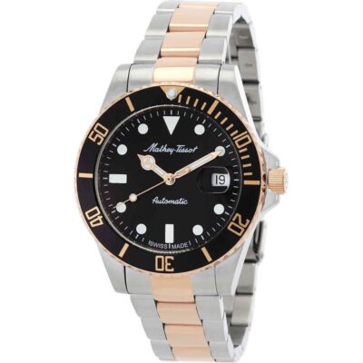 Mathey-Tissot Mathy Vintage Automatic Two Tone Stainless Steel Black Dial H901ATBN 100M Men's Watch