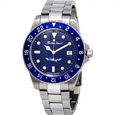 Mathey-Tissot Mathy Vintage Automatic Stainless Steel Blue Dial H901ATBU 100M Men's Watch
