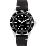 Mathey-Tissot Mathy Vintage Genuine Leather Strap Black Dial Automatic H901ATLN 100M Men's Watch