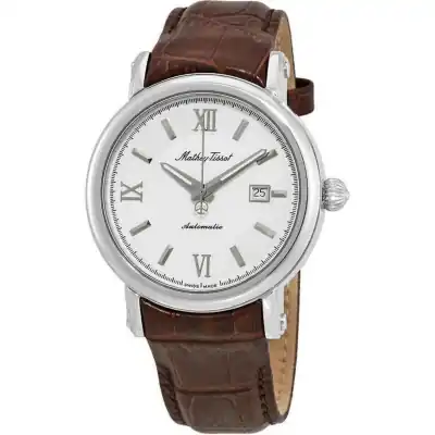 Mathey-Tissot Renaissance Genuine Leather Strap White Dial Automatic H9030AI Men's Watch