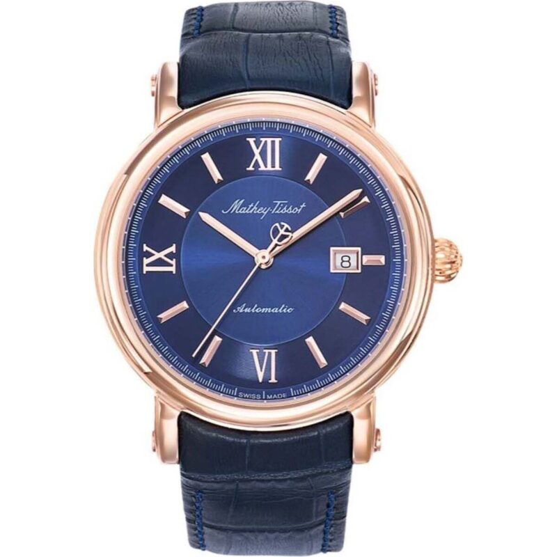 Mathey-Tissot Renaissance Genuine Leather Strap Blue Dial Automatic H9030PBU Men's Watch Mathey-Tissot Renaissance Genuine Leather Strap Blue Dial Automatic H9030PBU Men's Watch
