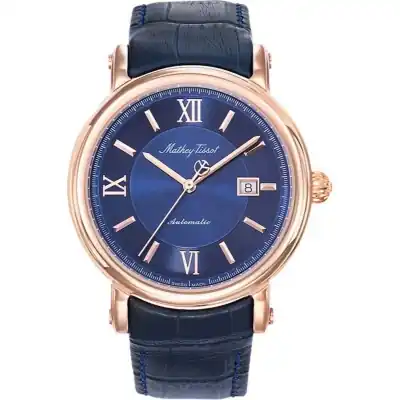 Mathey-Tissot Renaissance Genuine Leather Strap Blue Dial Automatic H9030PBU Men's Watch