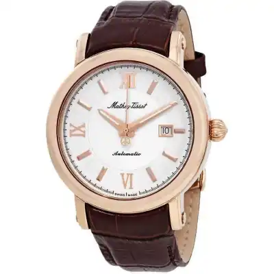 Mathey-Tissot Renaissance Genuine Leather Strap White Dial Automatic H9030PI Men's Watch