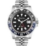 Mathey-Tissot Vintage GMT Stainless Steel Black Dial Quartz H903ANB 100M Men's Watch