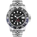 Mathey-Tissot Vintage GMT Stainless Steel Black Dial Quartz H903ANB 100M Men's Watch