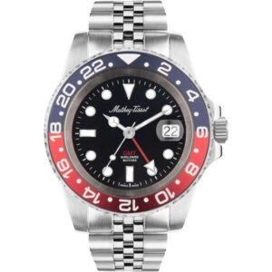 Mathey-Tissot Vintage GMT Stainless Steel Black Dial Quartz H903AR 100M Men's Watch