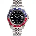 Mathey-Tissot GMT Stainless Steel Black Dial Automatic H903ATAR 100M Men's Watch