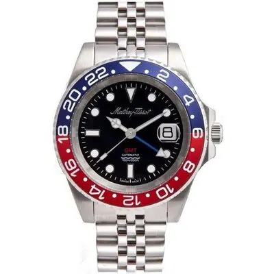 Mathey-Tissot GMT Stainless Steel Black Dial Automatic H903ATAR 100M Men's Watch