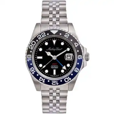 Mathey-Tissot GMT Stainless Steel Black Dial Automatic H903ATNB 100M Men's Watch