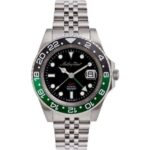 Mathey-Tissot GMT Stainless Steel Black Dial Automatic H903ATNV 100M Men's Watch