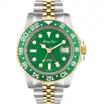 Mathey-Tissot Rolly Mathy Vintage GMT Stainless Steel Green Dial Quartz H903BBV 100M Men's Watch