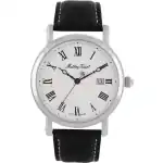 Mathey-Tissot City Leather Strap White Dial Quartz HB611251ABR Men's Watch