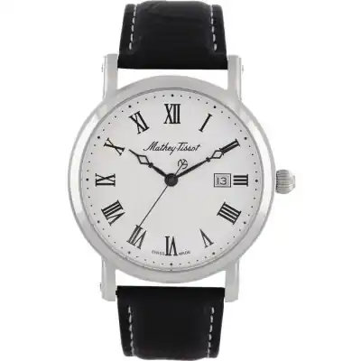 Mathey-Tissot City Leather Strap White Dial Quartz HB611251ABR Men's Watch
