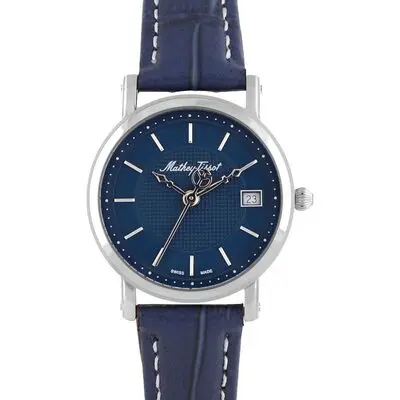 Mathey-Tissot City Leather Strap Blue Dial Quartz HB611251ABU Men's Watch